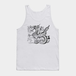 Little Saint George and The Dragon Black & White Tank Top